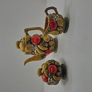 Mid-century Ardco Harvest Fruit Coffee / Tea Set ABSOLUTELY BEAUTIFUL